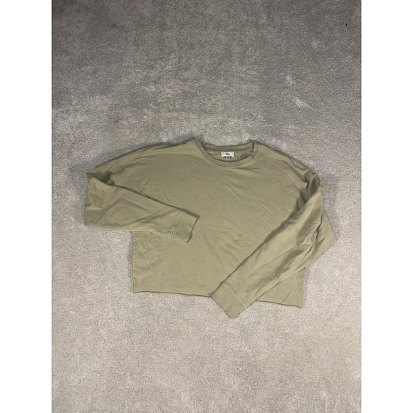 knix good to go crew top cotton‎ modal thin sweatshirt NWOT Medium Green - Picture 1 of 8